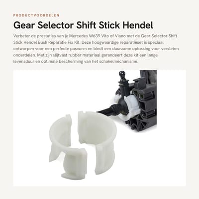Dailygoods- Schakelknop - Reparatieset - Geschikt voor Mercedes W639 Vito/Viano - Rubber - Slijtvast - Eenvoudig te installeren - Versnellingspook