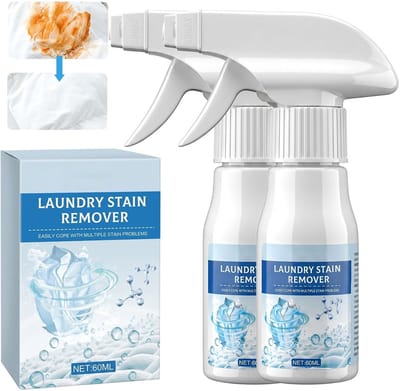 Effectieve Emulsifier Vlekkenverwijderaar Spray, 2 x 60 ml, Verwijdert Olie, Vet en Voedselvlekken van Kleding en Textiel
