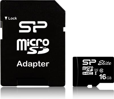 Silicon Power 16GB Elite MicroSDHC Class10 UHS-1 tot 85Mb/s incl. SD-adapter Zwart