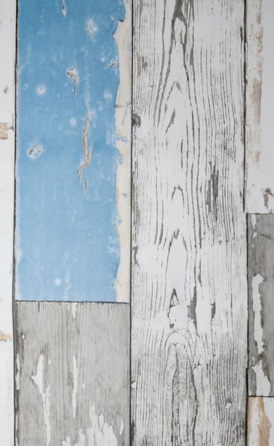 Decoratie plakfolie meubelfolie houten planken look blauw/grijs 45 cm x 2 meter zelfklevend - Decoratiefolie - Plakplastic - Sloophout