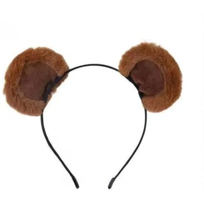 Pluche Bruine Beer Oren Hoofdband Schattige Harige Dier Cosplay Haarband Voor Kinderen Volwassenen Kostuum Feest Po Props Verjaardagscadeau brown