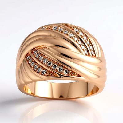 Cavill - Damesring 925 Sterling Zilver Rosé Goud Verguld - I1 Argyle Rose Diamant 0,164 ct Pave - Ronde Briljant Diamanten - Elegante Zilveren Ring