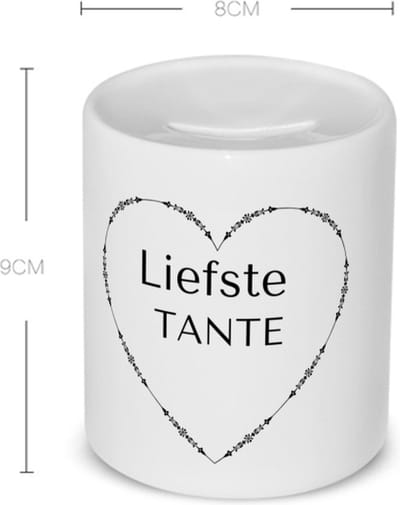 Akyol - liefste tante Spaarpot - Tante - de liefste tante - verjaardag - cadeautje voor tante - tante artikelen - kado - geschenk - 350 ML inhoud