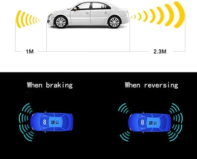 Automatisch elektronisch achteruitrijsysteem met 8 parkeersensoren, afstandsdetectiekit, lcd-display en hoorbaar waarschuwingssignaal…