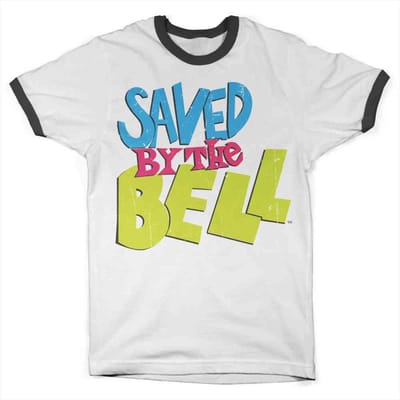 Saved By The Bell Heren Tshirt -S- Distressed Logo Wit