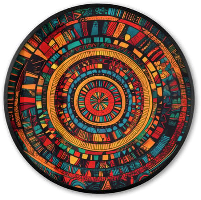 Poster in lijst Rond - Fotolijst 60x60 cm - Posters - Mandala - Cirkels - Patronen - Ronde posterlijst zwart - Decoratie - Wanddecoratie woonkamer - Muurdecoratie slaapkamer