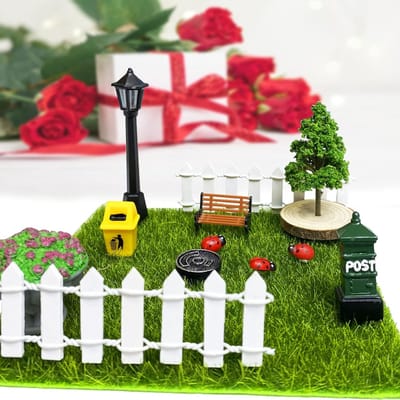 Miniatuur Tuin Accessoires - Poppenhuis Decoratie - Feeëntuin Maken - Compleet Sets - Schaal 1:24 - Groen