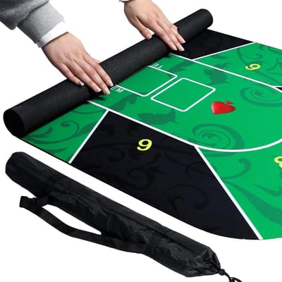 Solidchoice- Speelmat 60 x 120 cm - Opbergtas - Slijtvast - Multizone-indelingen - Professionele aanpassing - Betrouwbare ondersteuning - Pokertafelmat