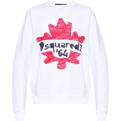 Dsquared2 Maple Leaf 64 Witte Sweatshirt