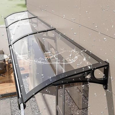 Terrasluifel Gebogen - Balkon Overkapping - Buiten Leven - Waterdicht UV Blokkerend - N.v.t. - Transparant