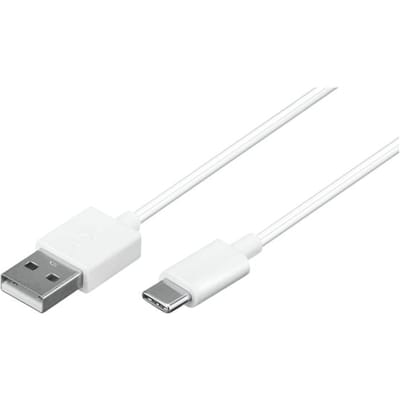 USB-C naar USB-A kabel - USB2.0 - tot 2A / wit - 0,10 meter