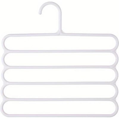 1 stuks Ruimtebesparende Broekhanger Kledingkast Organizer voor Broeken, Jeans, Pantalons, Rokken, Sjaals Slaapkamer Kledingkast Opberging en Balkon Kledingdroogrek wit