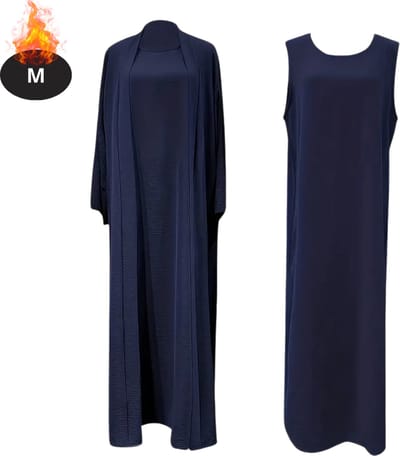 Bovista Islamitische Kleding - Djellaba Dames - Moslim Kleding - Arabisch Dames Kaftan - Alhamdulillah - Marineblauw M