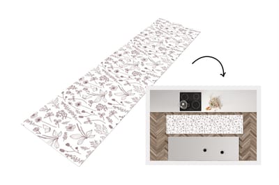 Keukenloper - Loper keuken - Planten - Patroon - Bloemen - 200x50 cm - Keukenloper vinyl