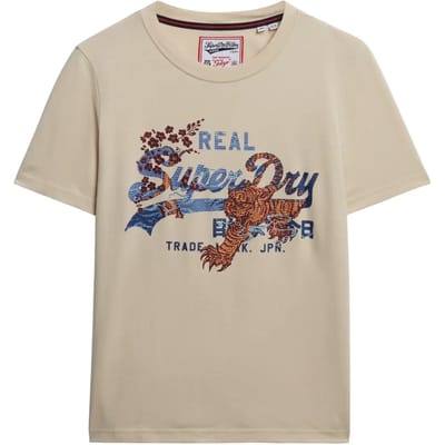Superdry - Tokyo T-shirt met vintage logo en relaxte pasvorm - Dames - T-shirts