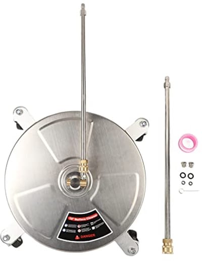 15 Inch Hogedrukreiniger Oppervlaktereiniger met 4 Wielen en Verlengstang - 4000psi Snelkoppeling