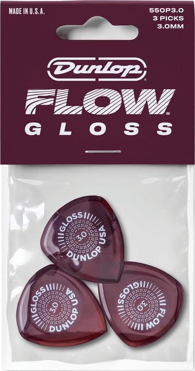 Jim Dunlop Flow - Plectrums - Gloss - Ultex 3,00 mm - Player's Pack 3 Stuks