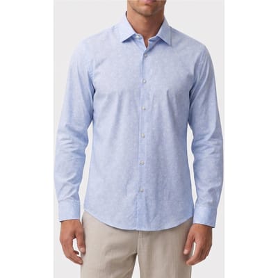 Calvin Klein Slim Performance Straight Shirt Blue Taglia: 39 | Camicie Business Outlet | Uomo | Blu