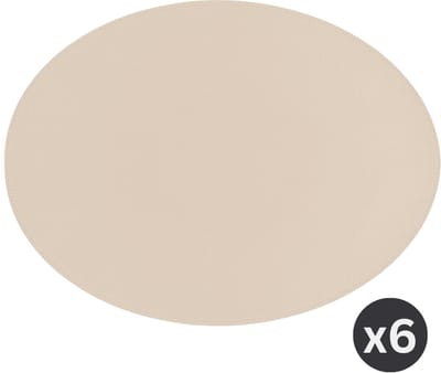 ZICZAC - Placemat TRUDO - SET/6 - lederlook - 33x45 cm - Ovaal, beige