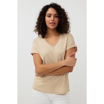 EsQualo Top Slv/lss Structure Sand Größe: S | Blusen Outlet | Damen | Braun