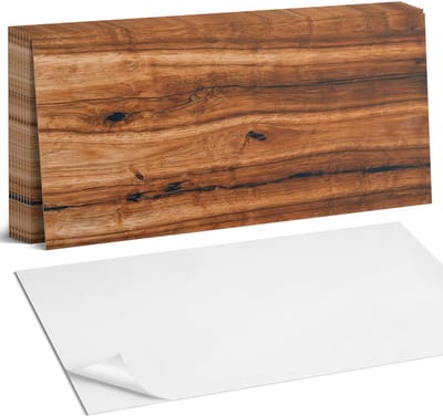 Coloray Plaktegels - Natuurlijk houtpatroon Zelfklevende Wandtegels - 40 cm x 20 cm - Bruin Plaktegels - 10 stuks - Rechthoek PVC Tegels - Plaktegels Badkamer - Vloertegels Zelfklevend - Vinyl Tegels Zelfklevend - Portugese Tegels