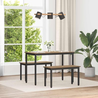 vidaXL - Bank - Ambachtelijk - Eiken - 80 - x - 35 - x - 45 - cm - Bewerkt - hout