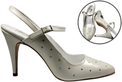 Stravers - Slingback Hakken met Bandjes Maat 43 Grote Maten Slingback Pumps met Hoge Hakken Wit