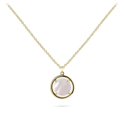 Gisser Jewels - Halsketting VGN020 - 14k geelgoud - met parelmoer - 42 + 3 cm