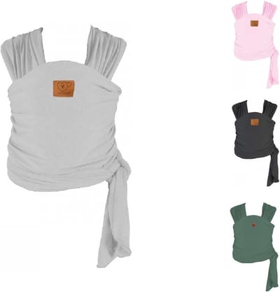 Draagdoek Baby - Babydrager Kinderen - Dichtbij Dragen - Ergonomische M-Positie - 5 Meter Lengte - Grijs