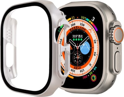 By Qubix - Apple Watch Ultra case - Starlight - Geschikt voor Apple Watch 49mm hoesje - screenprotector - Bescherming iWatch - Bescherm hoesje