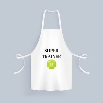 Akyol - super trainer Keukenschort - Sport - coach - tennisbal - trainer - geschenk - verjaardag - love gift - 82 bij 71 cm