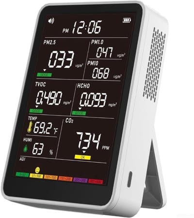 Luchtkwaliteit Monitor - Stofmeter CO2 Meter - Binnen Lucht Meten - Multi Sensor Technologie