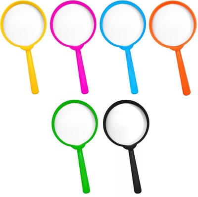 Vergrootglas voor kinderen - Kleurrijke draagbare handvergrootglazen- plastic vergrootglas - Vergrootglas voor kinderen-speelgoedvergrootglas - Leeshobby's, ontdekkingen - 6 stuks