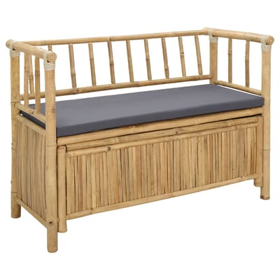vidaXL - Tuinkast - Bank - 110 - x - 47 - x - 80 - cm - Bamboe - Naturel - Rechthoekig