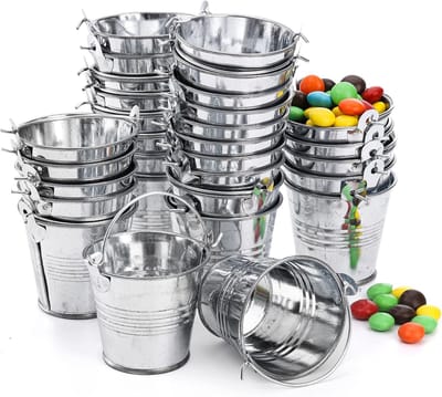 Mini metalen emmers 30 stuks - 2 inch gegalvaniseerde decoratieve emmers voor party favors & knutselen