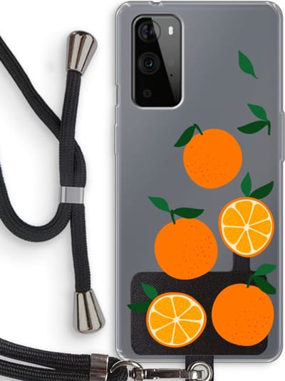 Case Company® - Hoesje met koord geschikt voor OnePlus 9 Pro hoesje met Koord - Will you be my clementine - Telefoonhoesje met Zwart Koord - Bescherming aan alle Kanten en Over de Schermrand