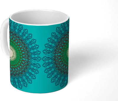 Mok - Koffiemok - Mandala - Design - Patronen - Filigraan - Mokken - 350 ML - Beker - Koffiemokken - Theemok