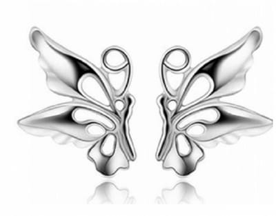 Oorbellen Klein zilver vlinder 1 cm