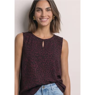 Blouse met ronde hals en cut-out-detail