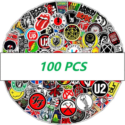 Rock Band Muziekstickers Esthetisch voor iPad Telefoon Gitaar Motorfiets Skateboard Bagage Beker - Stijl Art Decal Collectie