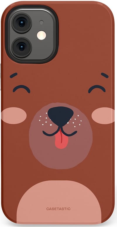 Casetastic hoesje geschikt voor Apple iPhone 12 Mini - Dubbellaagse bescherming - Knuffelkopjes beer - Fashion Case - Terracotta Taupe