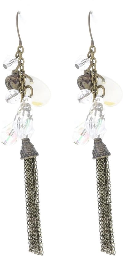Behave Oorbellen hangers oud goud kleur met kraaltjes 10 cm