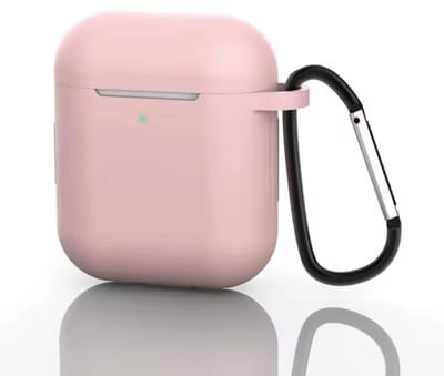 Roze hoesje geschikt voor AirPods - AirPods case - AirPodscase - AirPods hoesje met karabijnhaak - Roze - Siliconen - AirPods 1 & 2 - Geschikt voor Apple AirPods - CHPN