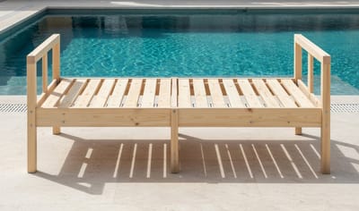Massief Houten Douglas Ligstoel met Verstelbare Rugleuning – Luxe Outdoor Zonnebed voor Tuin, Terras & Zwembad – Robuuste Houten Lounger – medahomestore