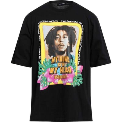 DSquared2 Unisex Volwassen Mijn Thuis Zit In Mijn Hoofd Bob Marley T-Shirt (Zwart)