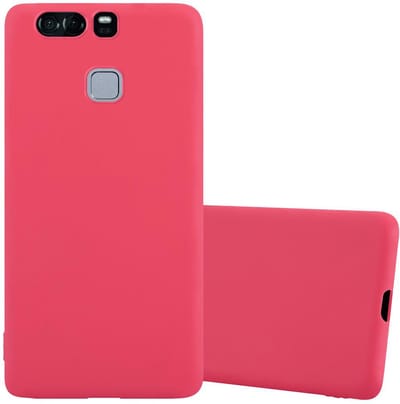 Cadorabo Hoesje geschikt voor Huawei P9 in CANDY ROOD - Beschermhoes gemaakt van flexibel TPU silicone Case Cover