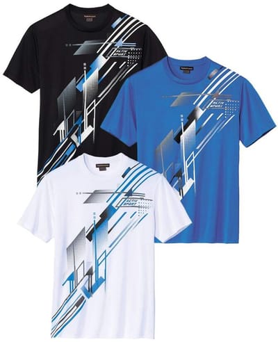 ATLAS FOR MEN - Set van 3 bedrukte T-shirts Summer Sport - Heren - Verkrijgbaar in grote maten - XL