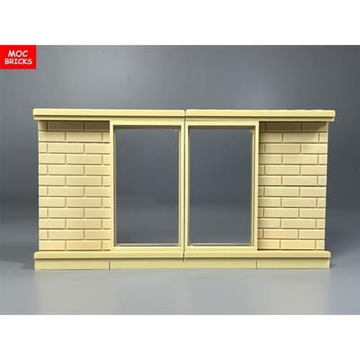 MOC Stenen Schuifrail Deur 1x4x6 Frame 60596 92589 Huis Muur Geassembleerde Deeltjes Bouwsteen Plastic Speelgoed ideaal voor kind white