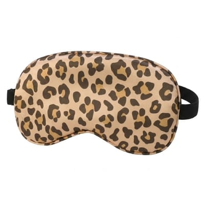 Luipaard print reismasker dames en heren – lichtgewicht slaapmasker met verstelbare band – zacht oogmasker voor reizen, dutjes en thuisgebruik – blinddoek met lichtblokkerend ontwerp