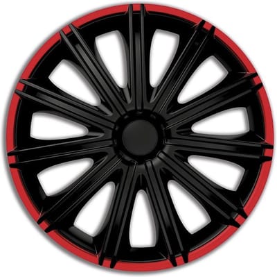Autostyle Wieldoppen Nero 14 Inch Abs Zwart/rood Set Van 4
